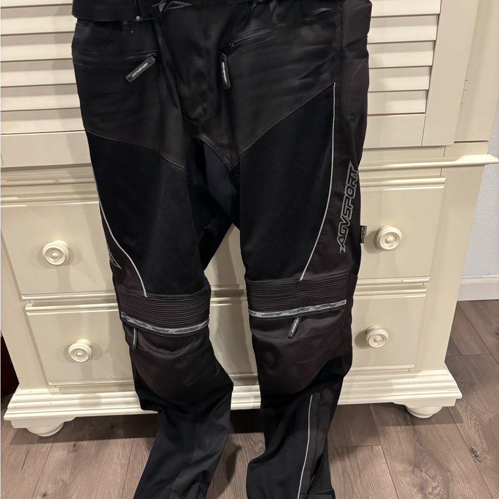 Black Mens AGV Motorcycle Pants